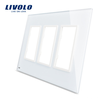 Livolo Weiß 170mm * 125mm US-Norm Triple Glasscheibe Zum Verkauf Für Steckdose Standardgrößen VL-C5-SR / SR / SR-11